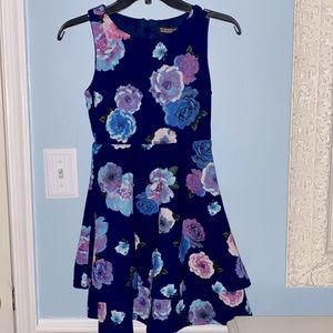 Trixxi girls size 12 navy blue flower dress